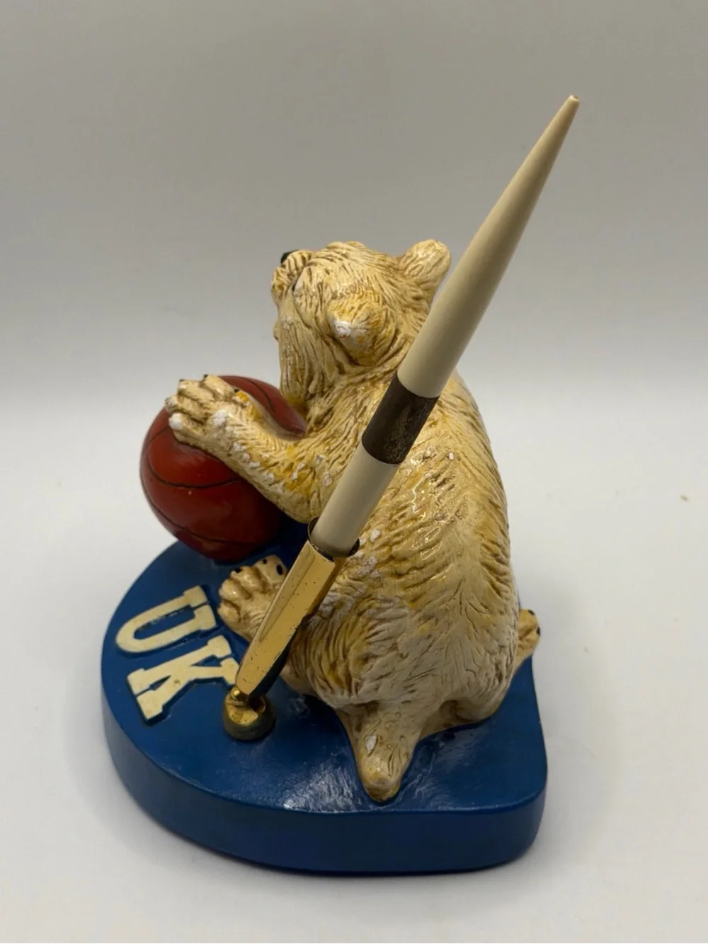 Vintage UK Kentucky Wildcats Blue & Cream Cat Basketball Pen Holder